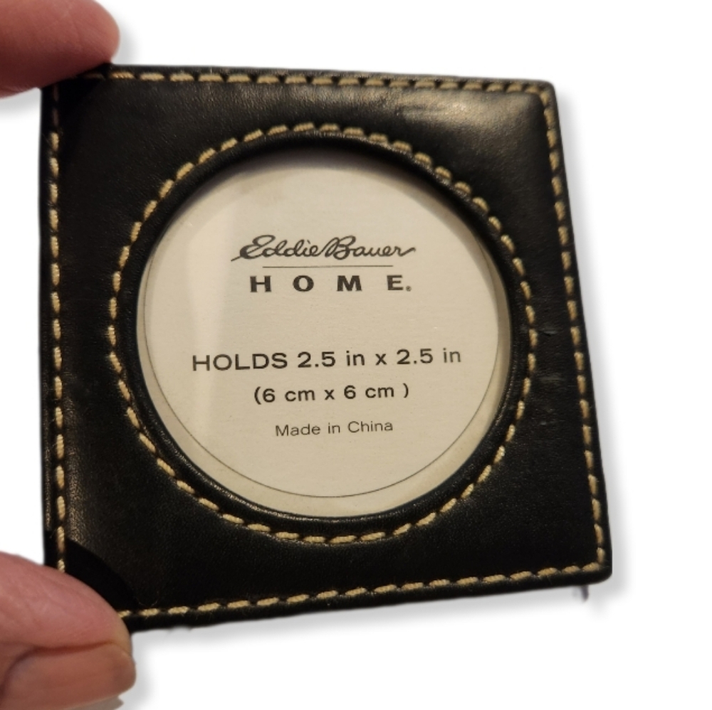 Eddie Bauer Home Leather Picture Frame in Black